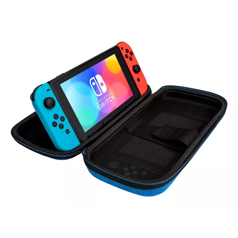 Kieto korpuso dėklas PDP plonas Deluxe Power Pose Mario, skirtas Nintendo – mėlynas/raudonas