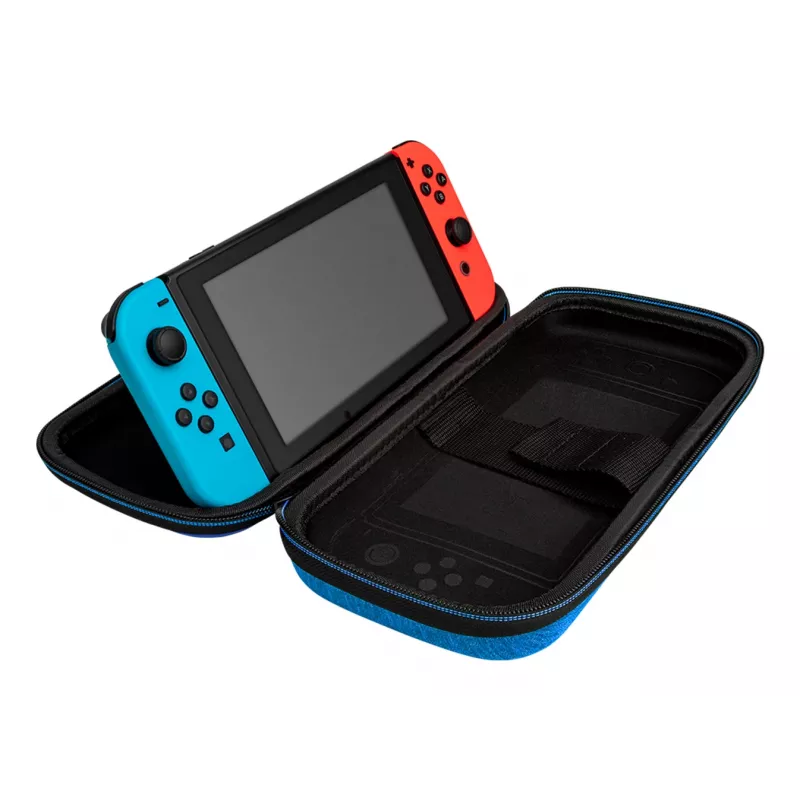 Kieto korpuso dėklas PDP plonas Deluxe Power Pose Mario, skirtas Nintendo – mėlynas/raudonas