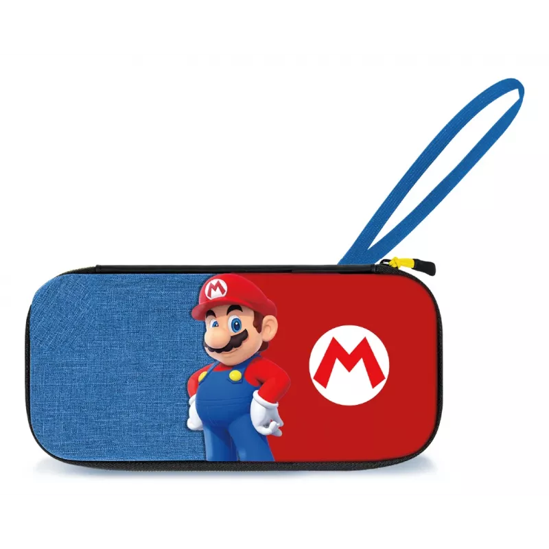 Kieto korpuso dėklas PDP plonas Deluxe Power Pose Mario, skirtas Nintendo – mėlynas/raudonas