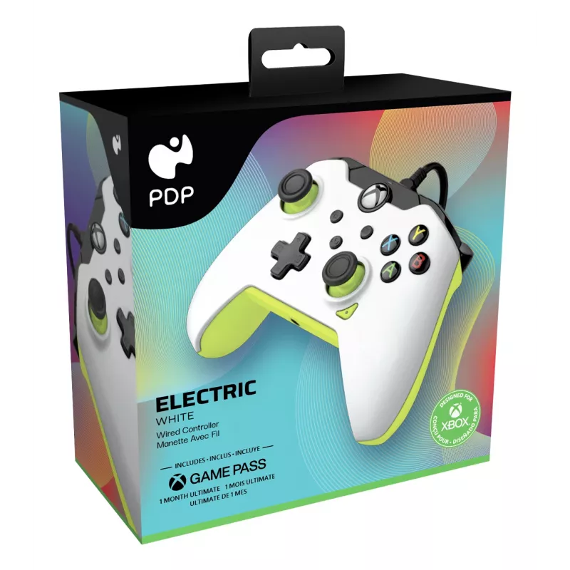 PDP Wired Controller: Electric White - Xbox Series X|S, Xbox One, Xbox, Windows 10/11