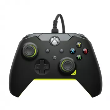 Laidinis PDP žaidimų pultelis Electric Juoda, skirtas Xbox Series X|S, Xbox One ir Windows – USB-C, 2,43 m laidas, D-pad, Meniu/Dalijimosi/Peržiūros mygtukai