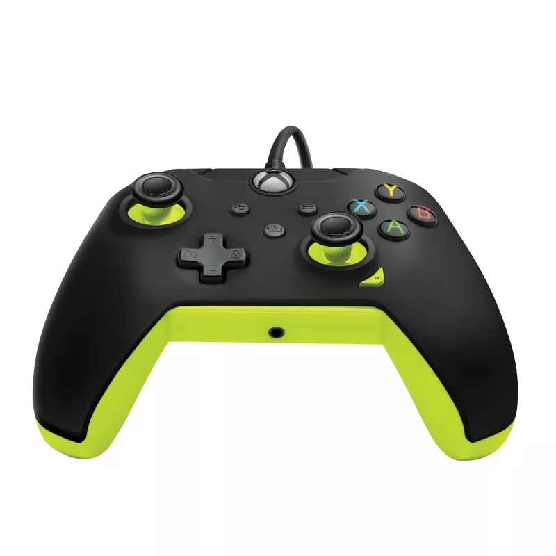 Laidinis PDP žaidimų pultelis Electric Juoda, skirtas Xbox Series X|S, Xbox One ir Windows – USB-C, 2,43 m laidas, D-pad, Meniu/Dalijimosi/Peržiūros mygtukai