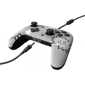 PDP REMATCH: Comic Attack Juoda, Pilka, White USB žaidimų pultas analoginis / skaitmeninis Nintendo Switch, Nintendo Switch OLED
