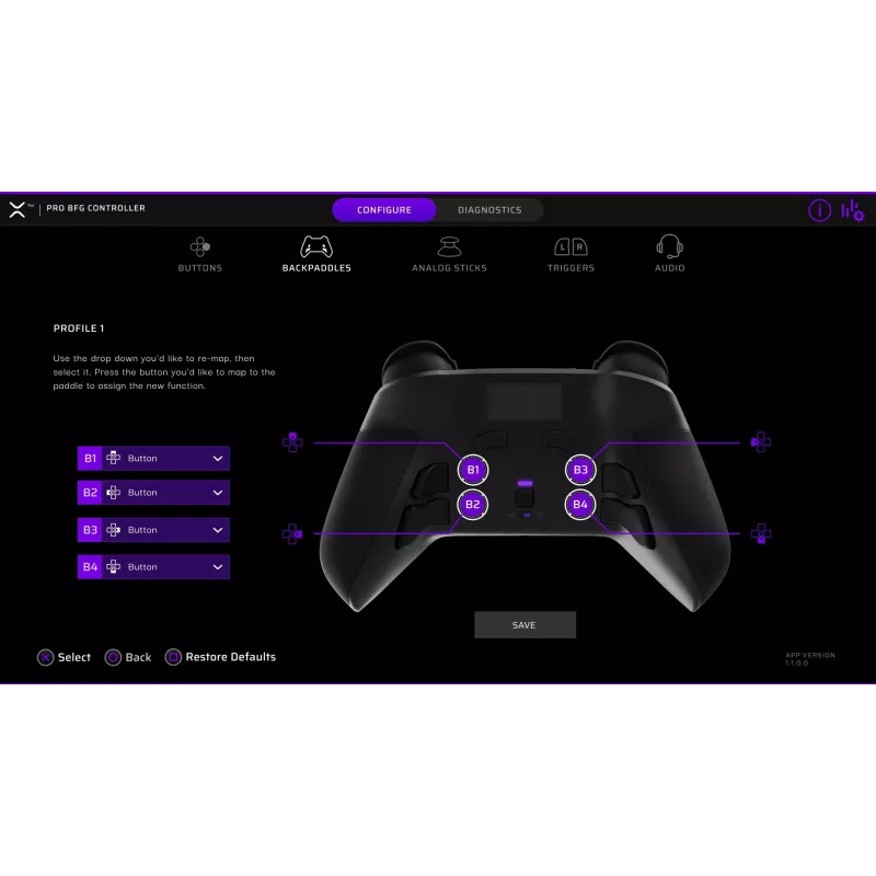 PDP Victrix Pro BFG, skirtas PlayStation 5, PlayStation 4 ir Windows 10/11 asmeniniams kompiuteriams