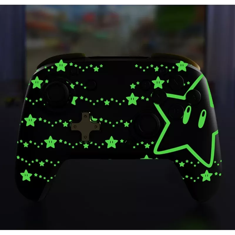PDP REMATCH GLOW juodas, geltonas belaidis žaidimų pultas analoginis / skaitmeninis, skirtas Nintendo Switch, Nintendo Switch OLED