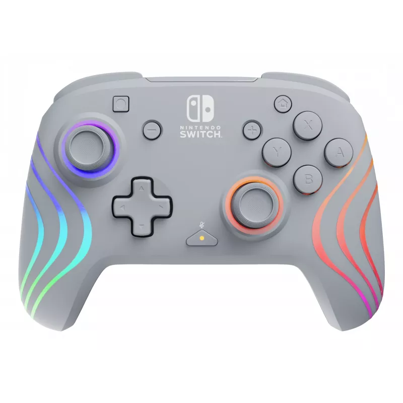 PDP Afterglow Wave pilkas USB žaidimų pultas analoginis / skaitmeninis, skirtas Nintendo Switch, Nintendo Switch OLED