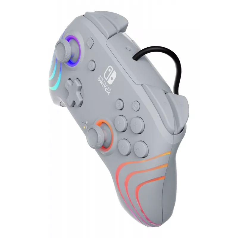 PDP Afterglow Wave pilkas USB žaidimų pultas analoginis / skaitmeninis, skirtas Nintendo Switch, Nintendo Switch OLED