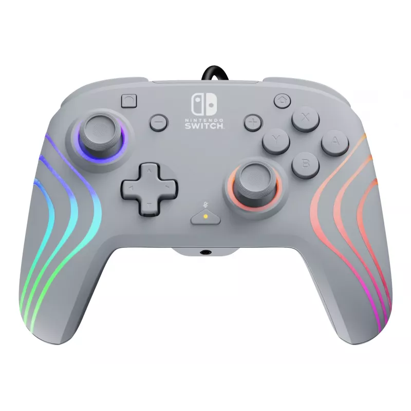 PDP Afterglow Wave pilkas USB žaidimų pultas analoginis / skaitmeninis, skirtas Nintendo Switch, Nintendo Switch OLED