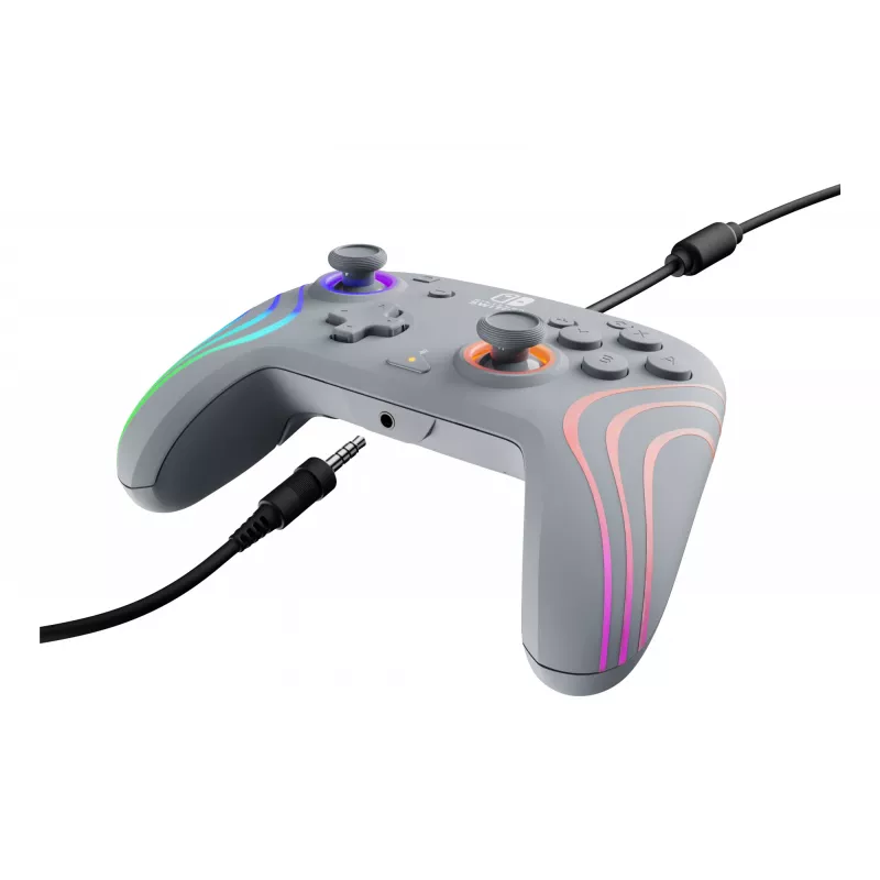 PDP Afterglow Wave pilkas USB žaidimų pultas analoginis / skaitmeninis, skirtas Nintendo Switch, Nintendo Switch OLED