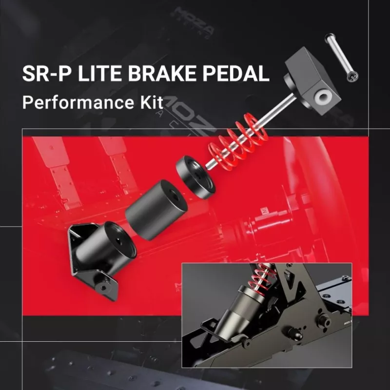 Moza Racing SR-P Lite priedų rinkinys, kompiuteriui, pedalų našumo rinkinys, juoda, raudona, sidabrinė, MOZA, SR-P Lite, 1 vnt.
