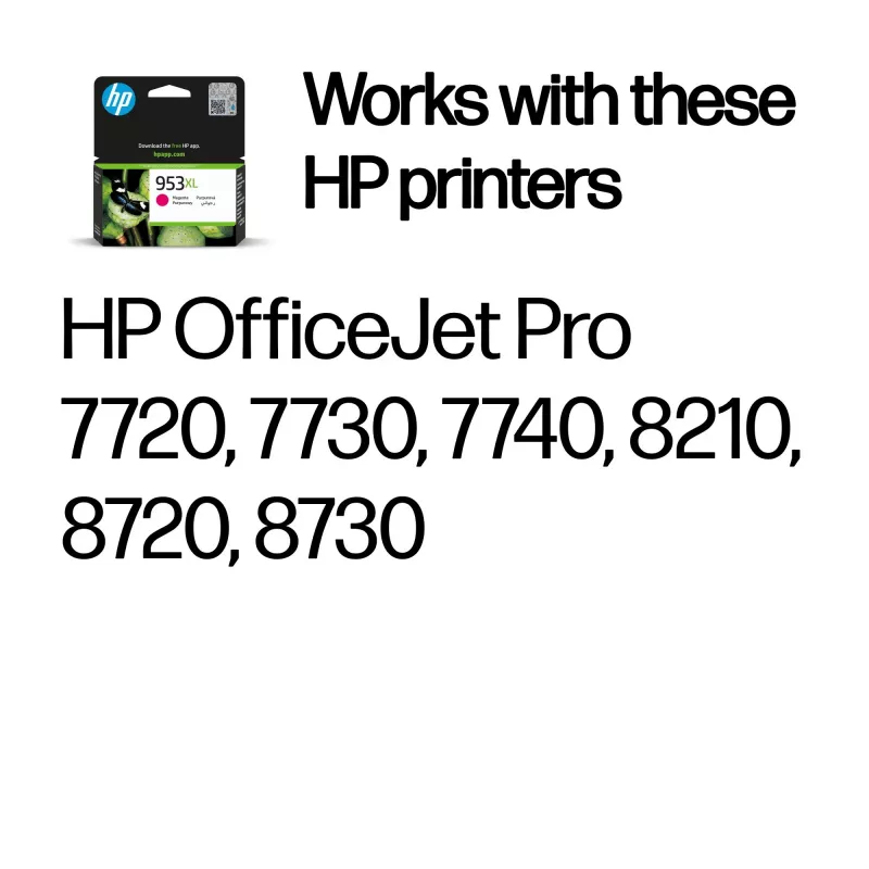 HP 953XL didelio našumo purpurinis Originalius rašalo kasetė, purpurinė, 1 vnt., 1450 puslapių