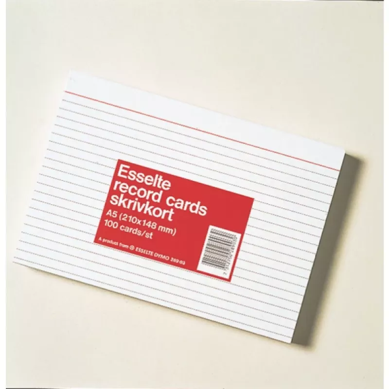 Esselte Index/Memo/Cardo Cards A7 Ruled -, White, A7