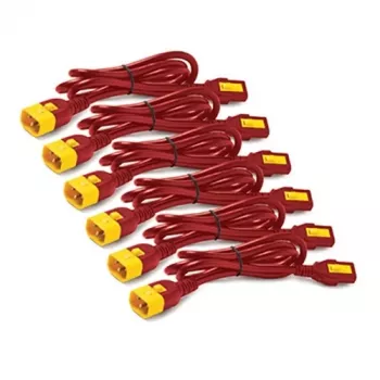 APC Power Cord Kit (6 ea), Locking, C13 to C14, 1,8 m, raudona