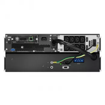 APC Smart-UPS On-Line, 1500VA, ličio jonų, montuojamas į stelažą 4U, 230V, 8x C13 IEC lizdai, tinklo plokštė, prailgintas veikimo laikas, komplekte bėgelių rinkinys