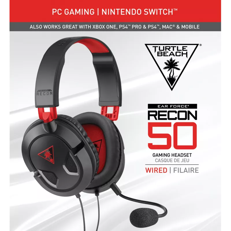 Turtle Beach Recon 50 ausinės laidinės žaidimų ausinės – asmeniniam kompiuteriui, Xbox Series X arba S, Xbox One, PS5 ir PS4