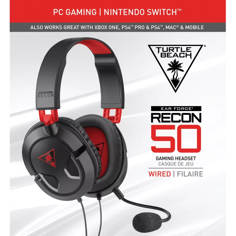 Turtle Beach Recon 50 ausinės laidinės žaidimų ausinės – asmeniniam kompiuteriui, Xbox Series X arba S, Xbox One, PS5 ir PS4