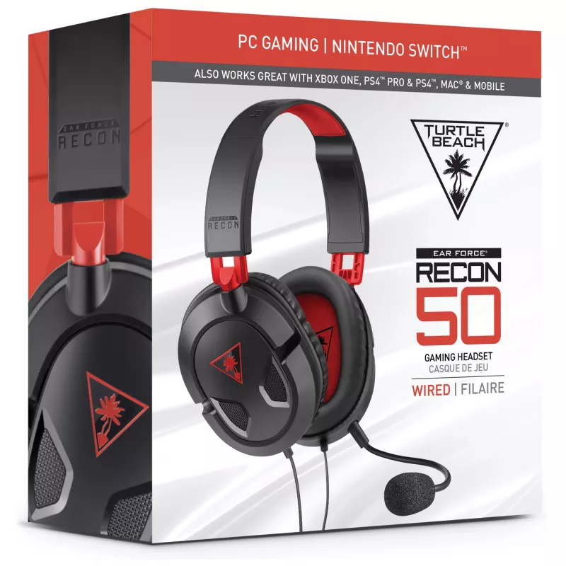 Turtle Beach Recon 50 ausinės laidinės žaidimų ausinės – asmeniniam kompiuteriui, Xbox Series X arba S, Xbox One, PS5 ir PS4