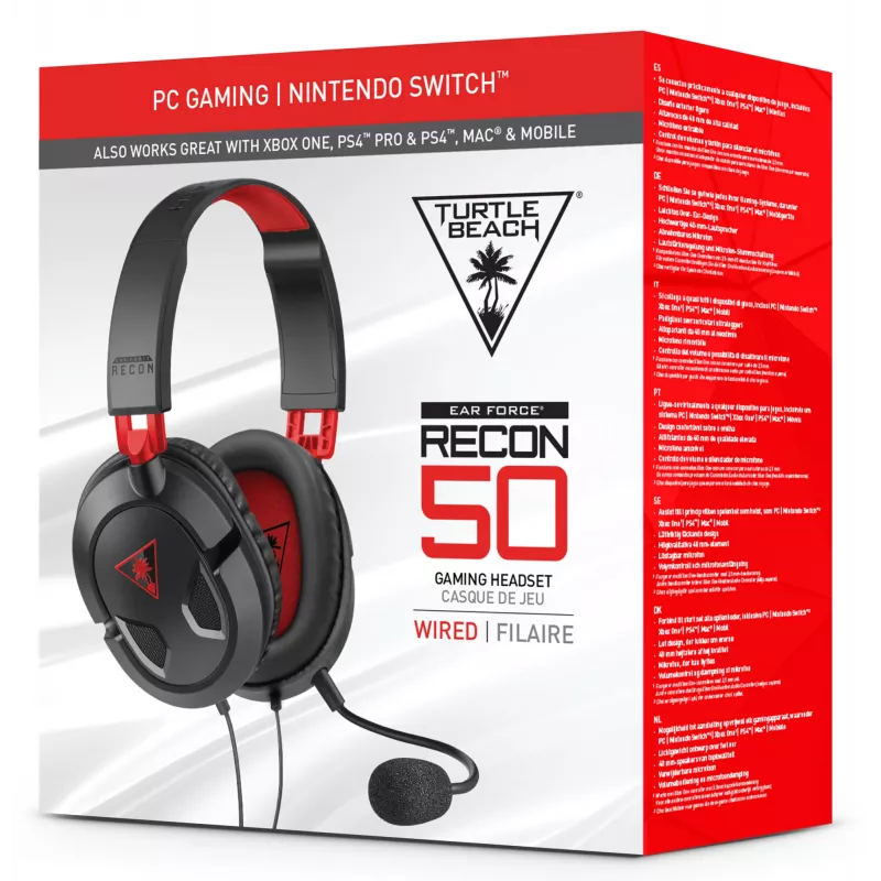 Turtle Beach Recon 50 ausinės laidinės žaidimų ausinės – asmeniniam kompiuteriui, Xbox Series X arba S, Xbox One, PS5 ir PS4