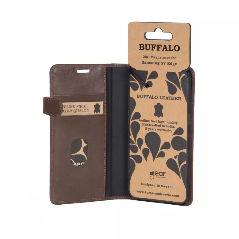 Buffalo 657525 mobiliojo telefono dėklas 14 cm (5,5 colio) Folio Rudas