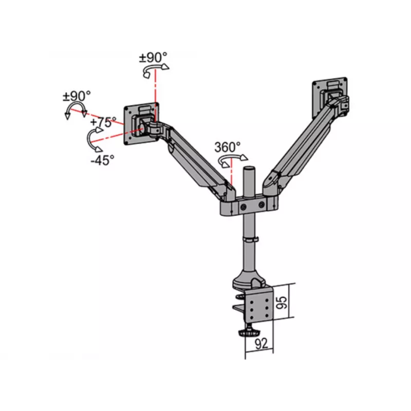 Multibrackets M VESA Gas Lift Arm Dual Juoda