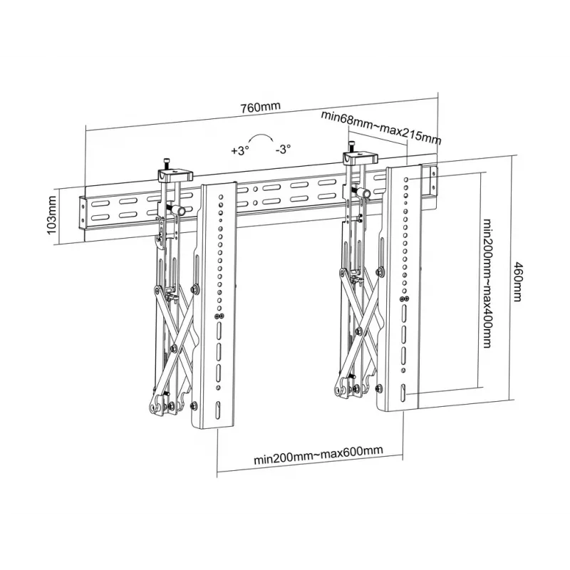 Video Wall Mount Multibrackets M Public Push 40-70 inch Juoda