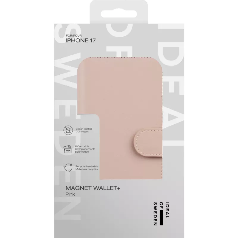 iDeal of Sweden Magnet Wallet+ iPhone 17 Pink, Atverčiamas dėklas, Apple, iPhone 17, 16 cm (6,3 inch), Rožinė