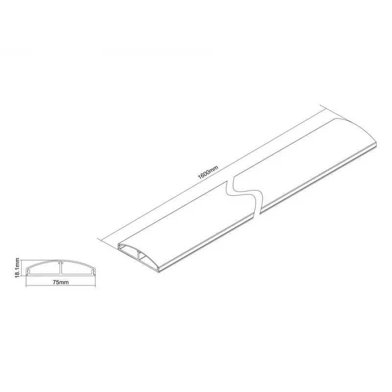 Multibrackets M kabelių lovelis SS aliuminis 75 mm P - 1600 mm I