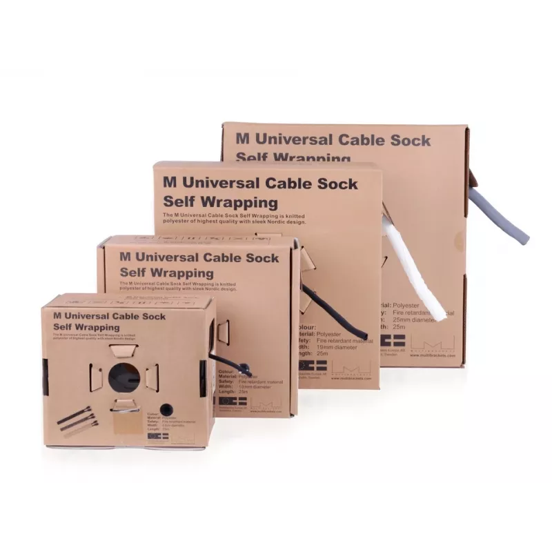 Kabelių užvalkalas Multibrackets M Universal Self‑wrapping 19 mm Sidabrinis 25 m, poliesteris, -50–150 °C