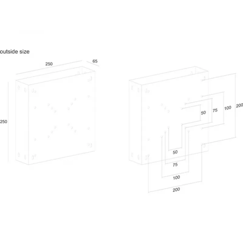 Ant monitoriaus stovo montuojamas CPU laikiklis Multibrackets M PC Media Box/Digital Signage Box I