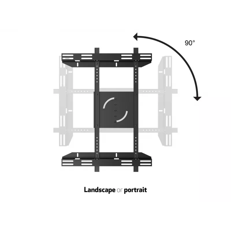 Vieno ekrano viešojo rodymo stovas MULTIBRACKETS M – Juodas, palaiko iki 60 kg, VESA 200x200–800x400