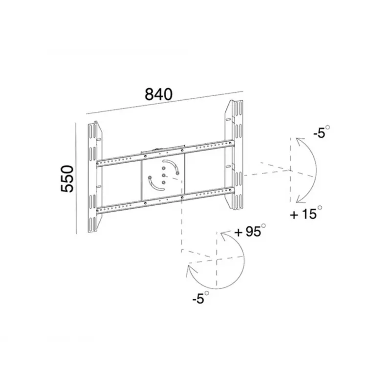 Vieno ekrano viešojo rodymo stovas MULTIBRACKETS M – Juodas, palaiko iki 60 kg, VESA 200x200–800x400