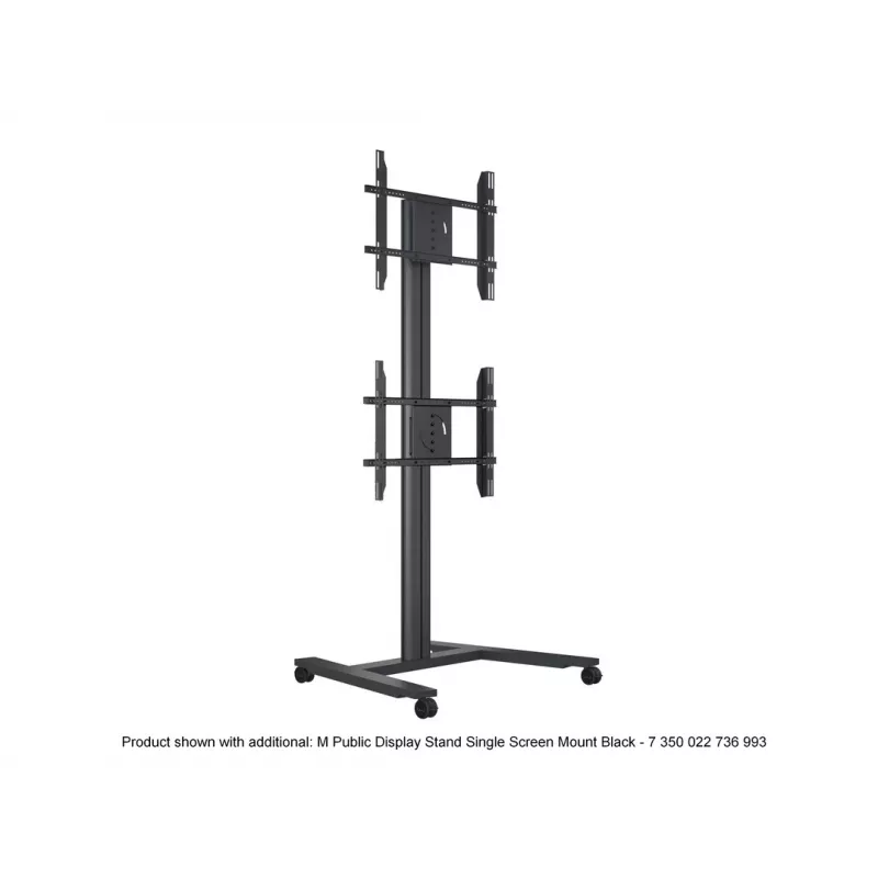 Vieno ekrano viešojo rodymo stovas MULTIBRACKETS M – Juodas, palaiko iki 60 kg, VESA 200x200–800x400