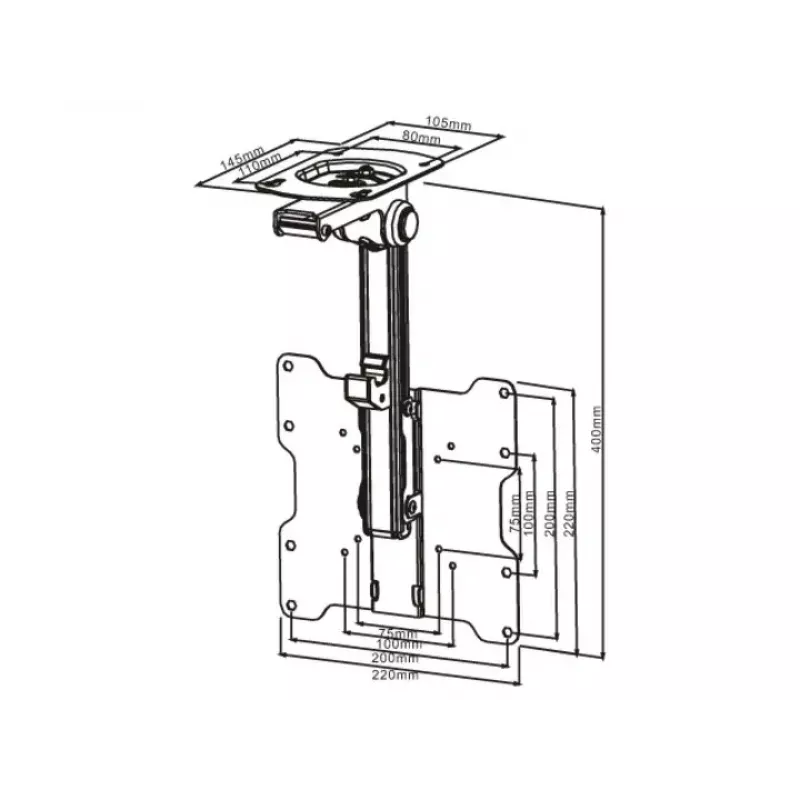 Montavimo laikiklis Multibrackets M Vesa Flip Down Juoda
