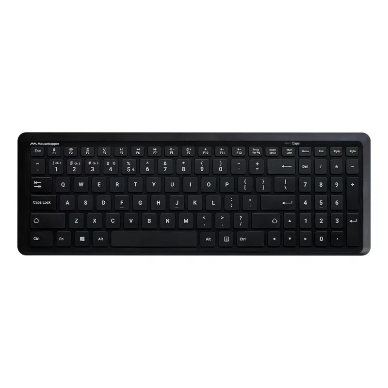 Klaviatūra pelėtrapper Type Midi QWERTY Nordic — pilno dydžio USB-C ir Bluetooth, juoda