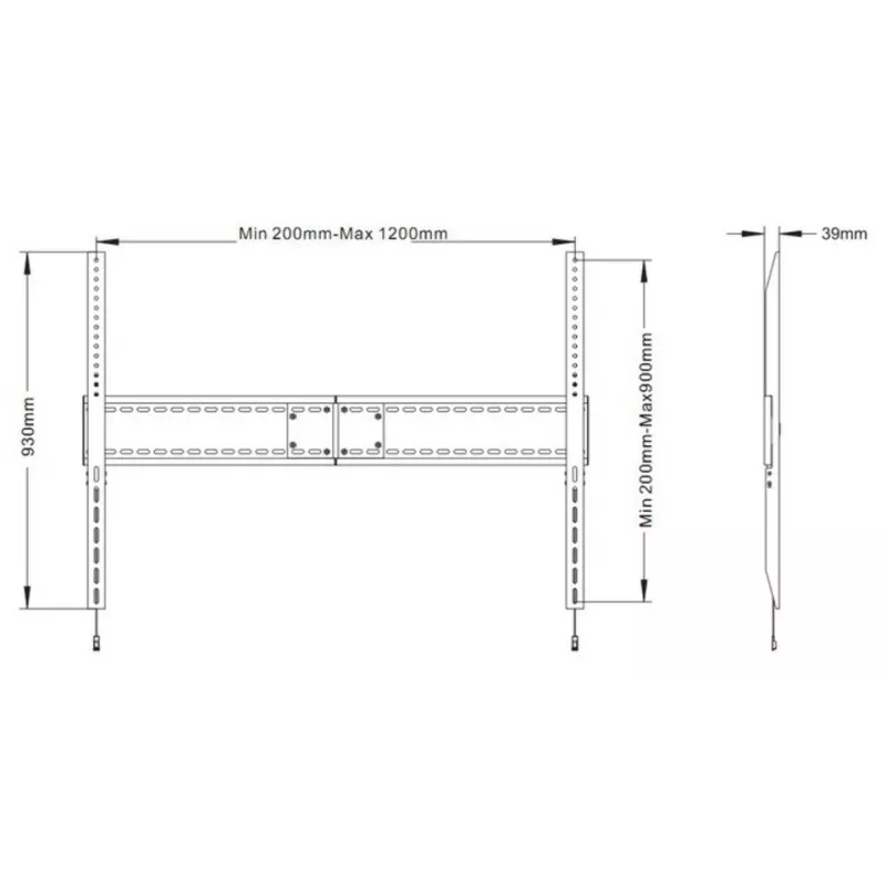 Multibrackets M Universal Fixed Wallmount SD MAX 1200x900