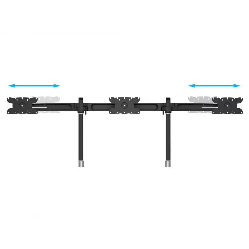 Trigubo monitoriaus stalinio laikiklio išplėtimo rinkinys MULTIBRACKETS M VESA 3 ekranams 24–32 col. iki 24 kg, aliuminis/plastikas, juodas