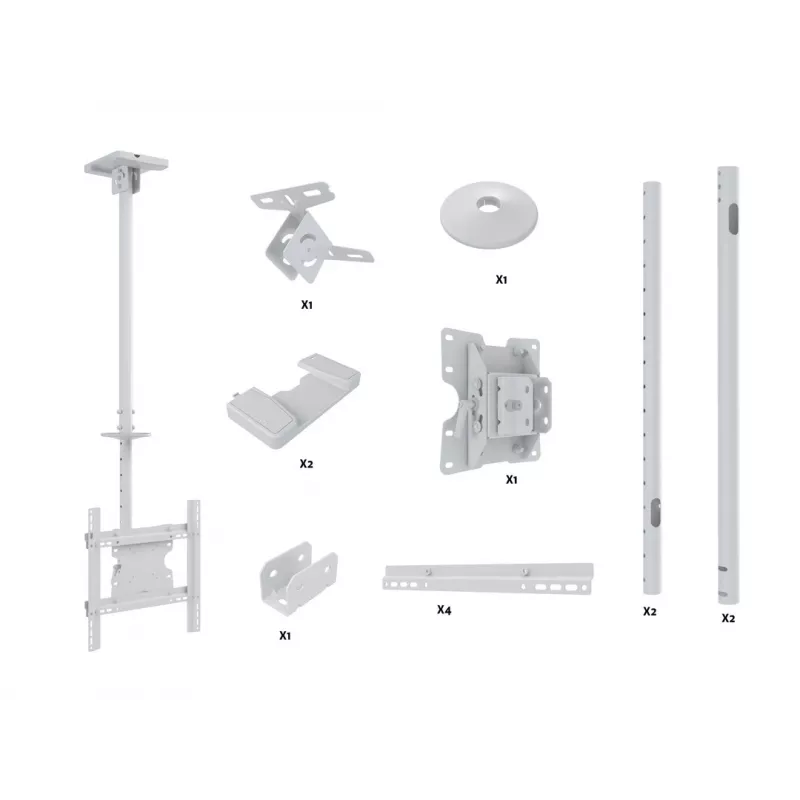 Multibrackets M Public Ceilingmount Medium Single White 3000 Maks. svoris 30 kg Min. ekranas 32 coliai Maks. ekranas 55 coliai