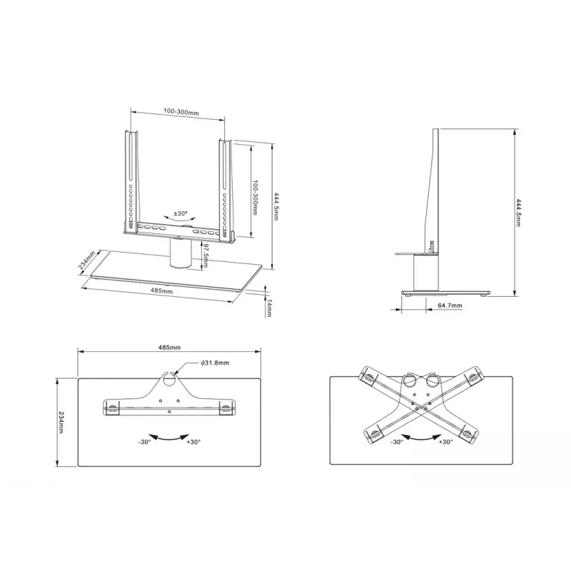Multibrackets M VESA Tablestand Turn Small MAX 300x300 Juoda