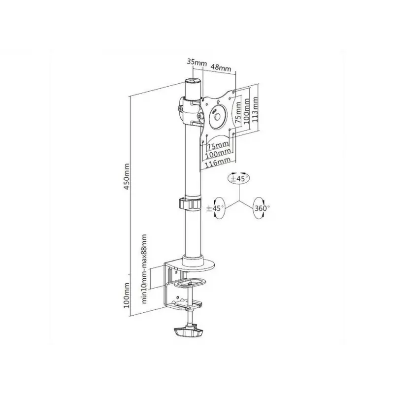Multibrackets M Deskmount Basic Single stalinis laikiklis