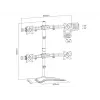 Multibrackets M Deskstand Basic Quad laisvai stovintis laikiklis 32 kg 15-27 colių