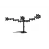 Monitoriaus stovo laikiklis MULTIBRACKETS M Deskstand Basic Triple — 3 krypčių, VESA 75x75–100x100, palaiko iki 24 kg, 15–27 colių ekranams, juodas