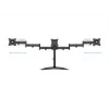 Monitoriaus stovo laikiklis MULTIBRACKETS M Deskstand Basic Triple — 3 krypčių, VESA 75x75–100x100, palaiko iki 24 kg, 15–27 colių ekranams, juodas