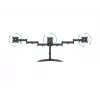 Monitoriaus stovo laikiklis MULTIBRACKETS M Deskstand Basic Triple — 3 krypčių, VESA 75x75–100x100, palaiko iki 24 kg, 15–27 colių ekranams, juodas