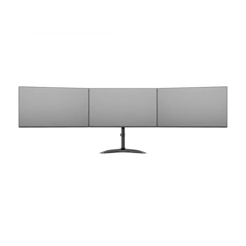 Monitoriaus stovo laikiklis MULTIBRACKETS M Deskstand Basic Triple — 3 krypčių, VESA 75x75–100x100, palaiko iki 24 kg, 15–27 colių ekranams, juodas