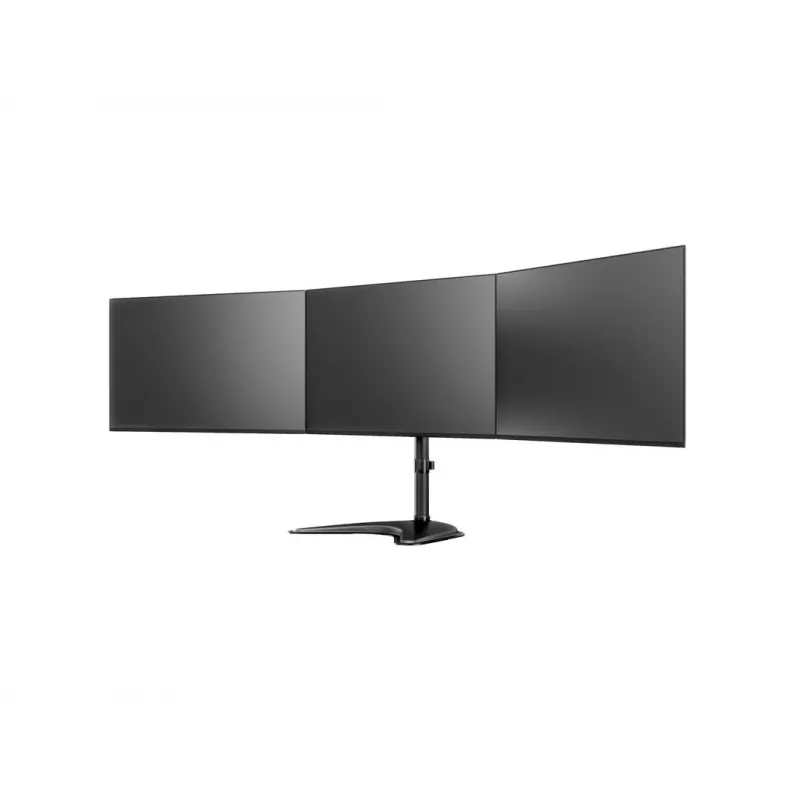 Monitoriaus stovo laikiklis MULTIBRACKETS M Deskstand Basic Triple — 3 krypčių, VESA 75x75–100x100, palaiko iki 24 kg, 15–27 colių ekranams, juodas