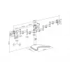 Monitoriaus stovo laikiklis MULTIBRACKETS M Deskstand Basic Triple — 3 krypčių, VESA 75x75–100x100, palaiko iki 24 kg, 15–27 colių ekranams, juodas