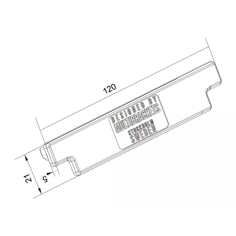 Multibrackets M Pro serijos bėgelio galo dangtelis, juodas plastikinis, 120 mm