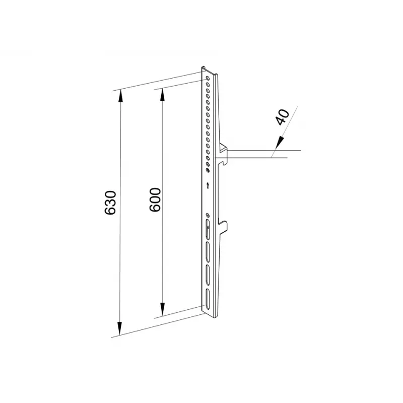 Plokščio ekrano tvirtinimo svirtis Multibrackets M Pro Series Fixed Arms 600 mm, plieninė, juoda, 2 vnt. pakuotėje