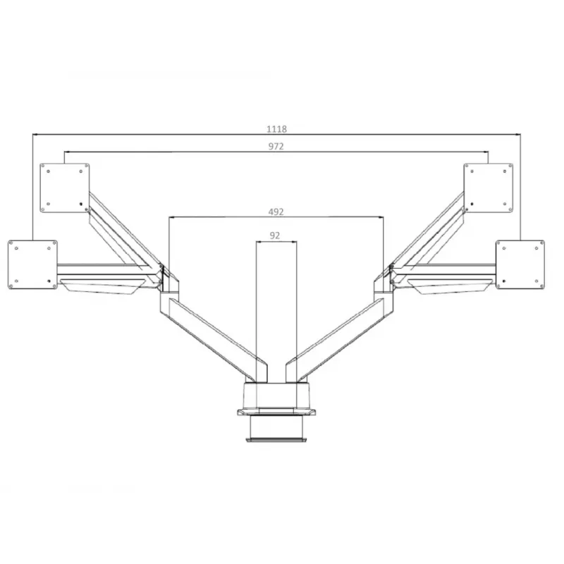 Multibrackets M VESA Gas Lift Arm Dual Side by Side Juoda Clamp 20 kg 15-32 inch