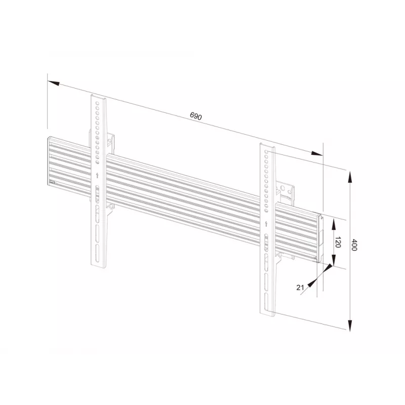 Multibrackets M Wallmount Pro MBW1U Fixed Juoda 50 kg 40-65 col.